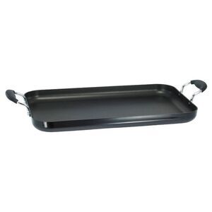 T-Fal -  18"x11" Double Burner Griddle Pan Nonstick C Black